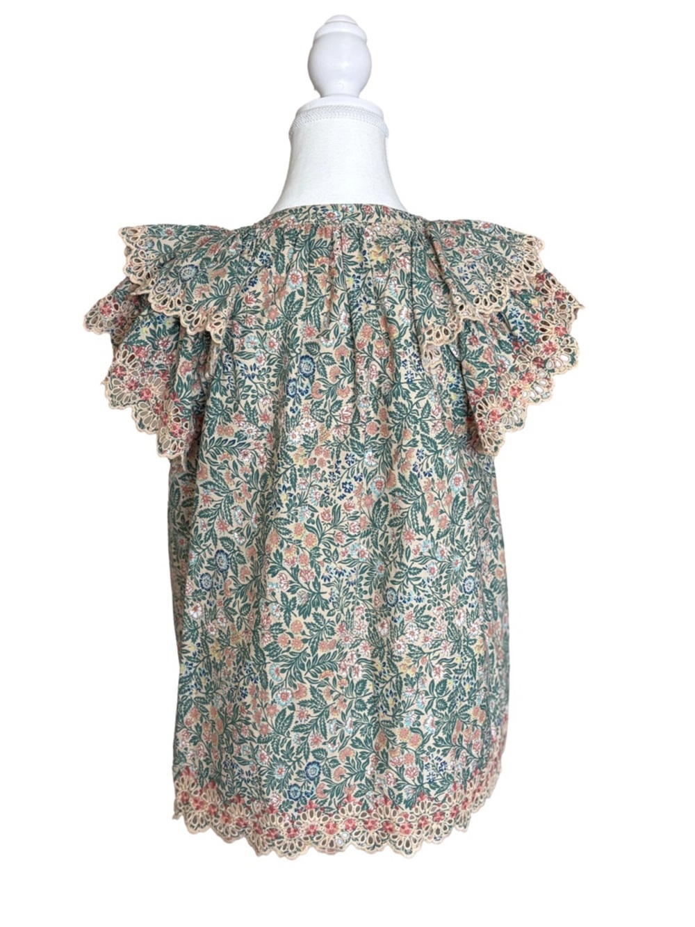 Ulla Johnson Floral Lace Trim Blouse Size 8 Boho Romantic Cottagecore Top - Picture 5 of 7